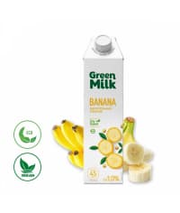 Молоко Green Milk Banana банановый на соевой основе 1000 мл