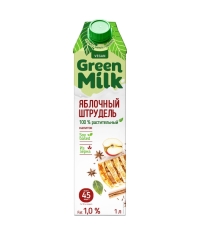 Молоко Green Milk VEGAN Яблочный штрудель на соевой основе 1000 мл