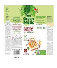 Молоко Green Milk VEGAN Яблочный штрудель на соевой основе 1000 мл