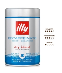 Кофе молотый illy Decaffeinato без кофеина 250 г в жестяной банке