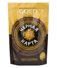 Кофе растворимый сублимированный Черная Карта Gold пакет 240 г