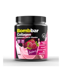Коллаген в порошке Bombbar Pro - С гиалуроновой кислотой и витаминами со вкусом Малины (180г)