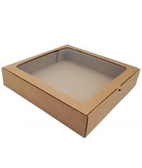 Коробка для пирога с окном Крафт-Крафт 300×300×60 мм