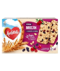 Печенье Любятово Мюсли с клюквой и изюмом 120 г