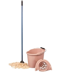 Швабра МОП 110 см с веревочной насадкой из хлопка Voque с ведром 12 л с отжимом