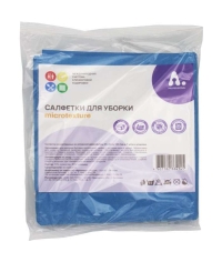 Салфетки хозяйственные из нетканой микрофибры 35×40 см Синие 5 шт.