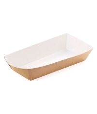 Лоток для фаст-фуда OSQ TRAY 800 белый/крафт 190×85×45 мм