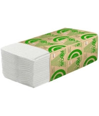 Полотенца бумажные Focus Eco листовые V-сложение 1-слойные 23×23 см 250 л.