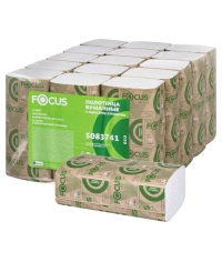 Полотенца бумажные Focus Eco листовые V-сложение 1-слойные 23×23 см 250 л. Полотенца бумажные Focus Eco листовые V-сложение 1-слойные 23×23 см 250 л.