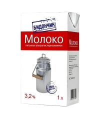 Молоко Бидончик 3,2% тетрапак 1000 мл Молоко Бидончик 3,2% тетрапак 1000 мл