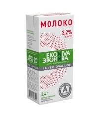 Молоко ЭКОНИВА Professional Line 3,2% БЗМЖ тетрапак 1000 мл