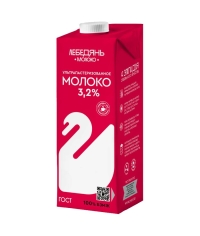 Молоко Лебедянь 3,2% тетрапак 1000 мл
