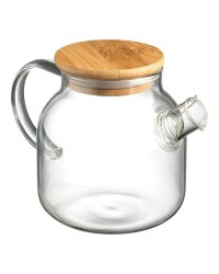 Чайник заварочный стеклянный с деревянной крышкой 500 мл Прозрачный