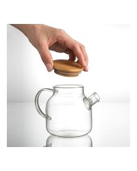 Чайник заварочный стеклянный с деревянной крышкой 500 мл Прозрачный