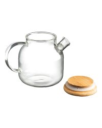 Чайник заварочный стеклянный с деревянной крышкой 500 мл Прозрачный