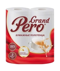 Полотенца бумажные 2-слойные Grand Pero 2 рулона