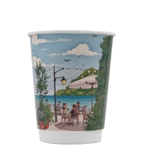 Стакан бумажный 2-слойный Глянцевый КАФЕ d=80 250 мл