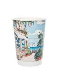 Стакан бумажный 2-слойный Глянцевый КАФЕ d=90 350 мл