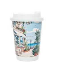 Стакан бумажный 2-слойный Глянцевый КАФЕ d=90 350 мл