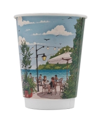 Стакан бумажный 2-слойный Глянцевый КАФЕ d=90 350 мл