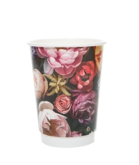 Стакан бумажный 2-слойный БУКЕТ ЦВЕТОВ d=90 350 мл