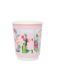 Стакан бумажный 2-слойный ВЕСНА Розовый d=80 250 мл