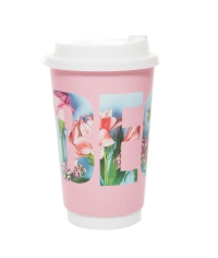 Стакан бумажный 2-слойный ВЕСНА Розовый d=90 450 мл