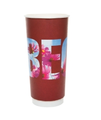 Стакан бумажный 2-слойный ВЕСНА Красный d=90 550 мл