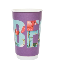 Стакан бумажный 2-слойный ВЕСНА Фиолетовый d=90 450 мл