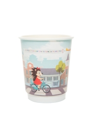 Стакан бумажный 2-слойный Глянцевый ЁЖИКИ d=80 250 мл