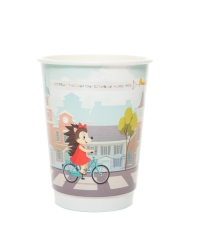 Стакан бумажный 2-слойный Глянцевый ЁЖИКИ d=90 350 мл