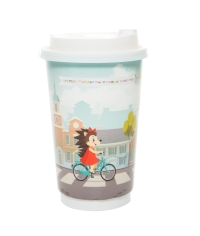 Стакан бумажный 2-слойный Глянцевый ЁЖИКИ d=90 450 мл