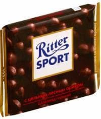 Шоколад Риттер Спорт Горький с Цельным Фундуком Ritter Sport 100 г