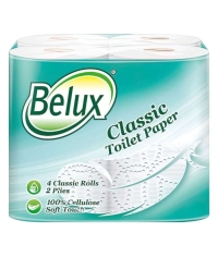 Туалетная бумага Belux Classic 2-слойная белая на втулке 8 рулонов