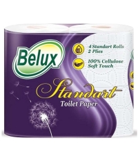 Туалетная бумага 2-слойная Belux Standart упаковка 4 рулона