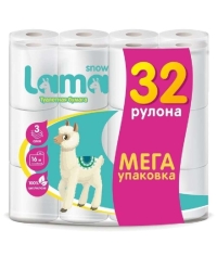 Туалетная бумага Snow Lama 3-слойная 32 рулона