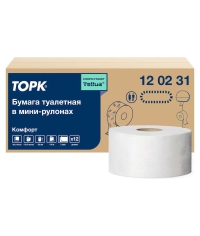 Туалетная бумага 2-слойная TORK Advanced в мини-рулоне 170 м
