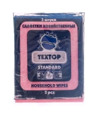 Салфетки хозяйственные вискозные Textop Standart 35×30 см Розовые 3 шт.