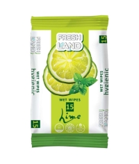 Влажные гигиенические салфетки Freshland Лайм упаковка 15 шт.