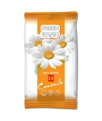 Влажные гигиенические салфетки Freshland Ромашка упаковка 10 шт.