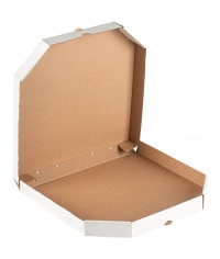 Коробка для пиццы Белый-Крафт 500×500×40 мм со скошенными углами