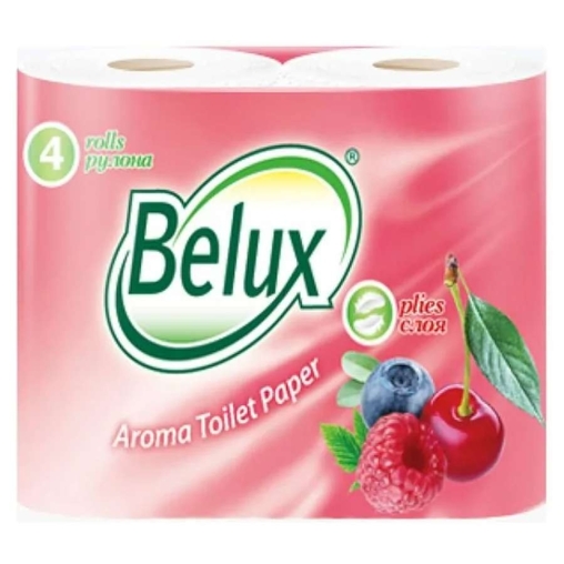 Туалетная бумага 2-слойная Belux Aroma Ягодный Микс упаковка 4 рулона