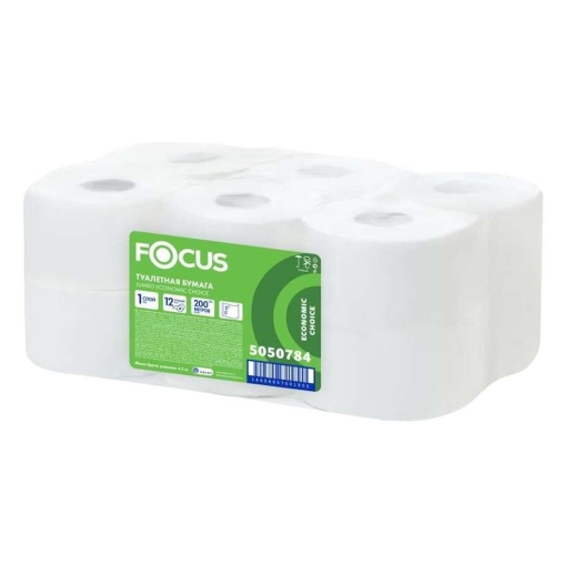 Туалетная бумага 1-слойная Focus Eco Jumbo T2 в рулоне 200 м