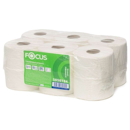 Туалетная бумага 1-слойная Focus Eco Jumbo T2 в рулоне 200 м