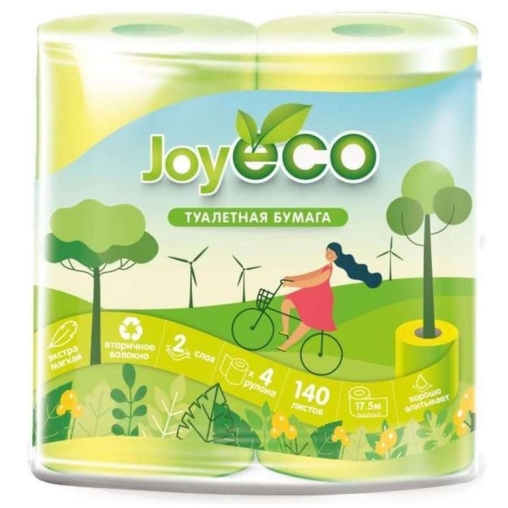 Туалетная бумага JOY Eco 2-слойная 4 рулона
