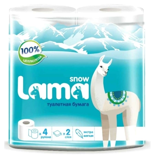 Туалетная бумага Snow Lama 2-слойная 4 рулона