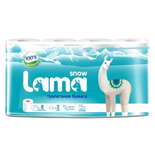 Туалетная бумага Snow Lama 2-слойная 8 рулонов Туалетная бумага Snow Lama 2-слойная 8 рулонов