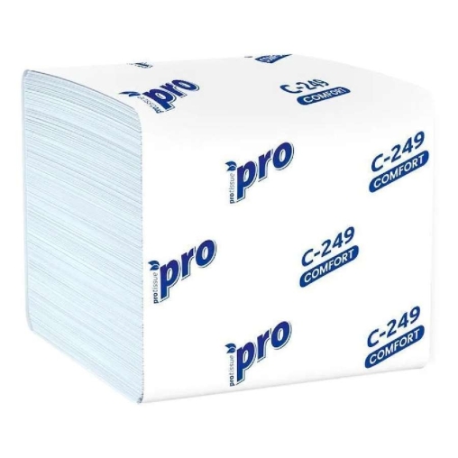 Туалетная бумага листовая PROtissue Premium С249 2-слойная V-сложение 21×11 см 250 л.