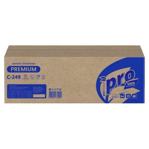 Туалетная бумага листовая PROtissue Premium С249 2-слойная V-сложение 21×11 см 250 л.