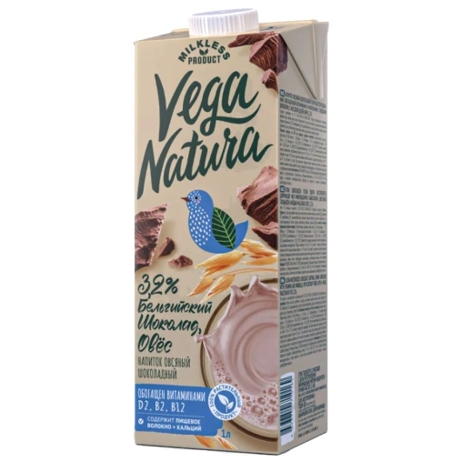 Напиток Vega Natura Бельгийский шоколад на овсяной основе 3,2% 1000 мл Напиток Vega Natura Бельгийский шоколад на овсяной основе 3,2% 1000 мл